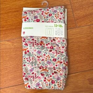 Uniqlo Red and Pink Floral Leggings